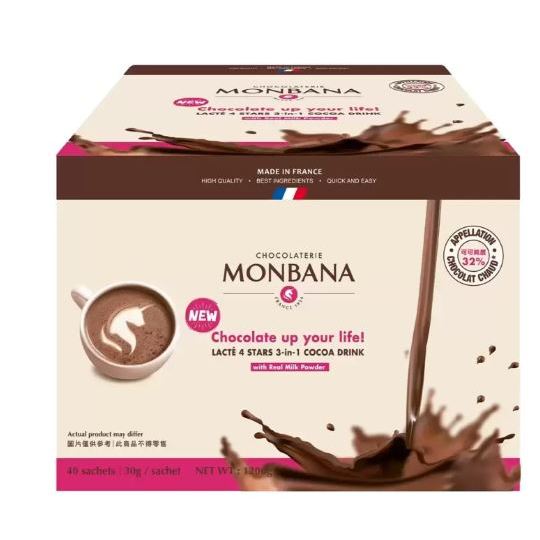 Monbana 三合一極品可可 30公克 X 40入 巧克力法蘭酥 660公克 1934 70%迦納黑巧克力條 ➌