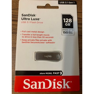 (二手全新品)SANDISK Ultra Luxe 128GB USB 3.1隨身碟-銀 SDCZ74-128G-G46