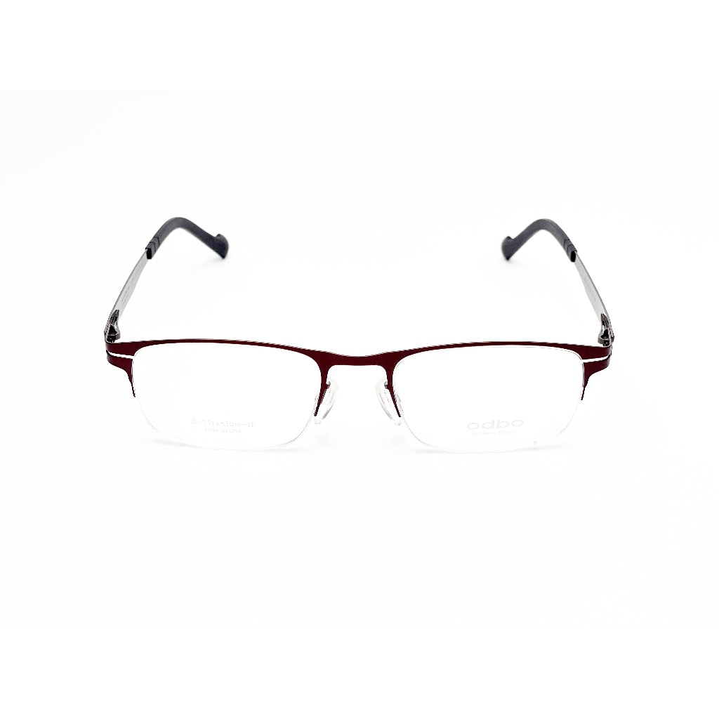 【全新特價】odbo 鈦金屬光學眼鏡鏡框 1804 C9 消光酒红色 輕量化無螺絲設計