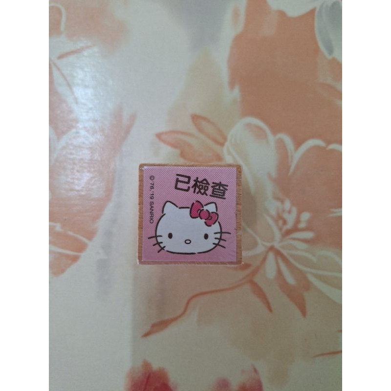 【全新】Hello Kitty 方型木頭印章