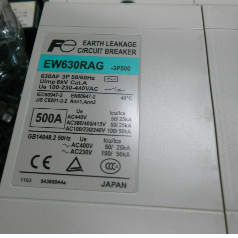 日本 FUJI富士 漏電斷路器EW630RAG 3P 敏感度可調式100.300.500.1000mA (D2)