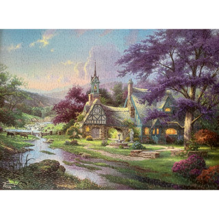 ♪二手拼圖♪ Clocktower Cottage/Thomas Kinkade/1000PCS/Ceaco