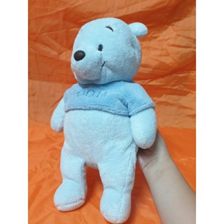 21-稀有 特殊 柔軟 高質感 迪士尼 小熊維尼 藍色 pooh 沙包 顆粒娃娃 玩偶 布偶 絕版 早期 懷舊 童年