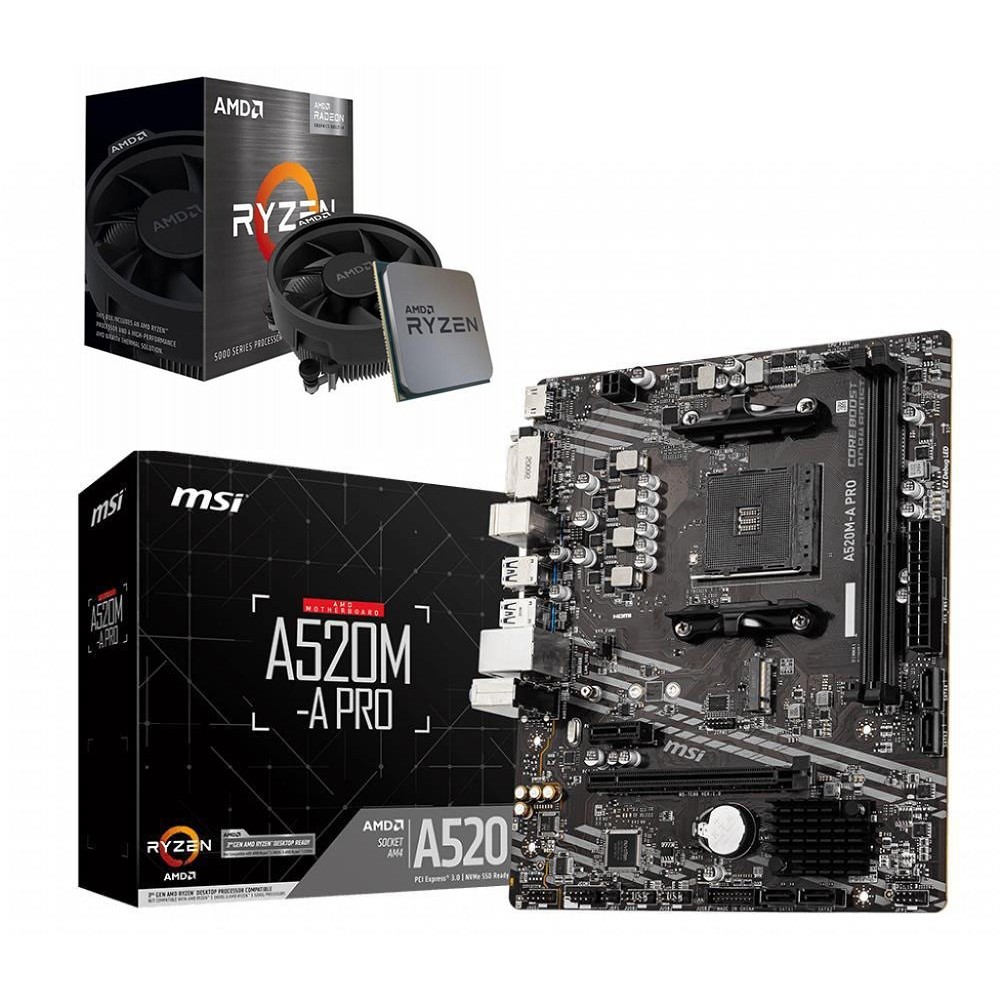 [含稅開發票] 全新 微星 A520M-A PRO 主機板+全新盒裝 AMD R5 5600(6核12緒) /AM4