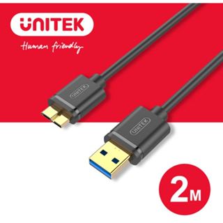 UNITEK USB 3.0 to Micro-B 充電線 硬碟數據線 (2M) 黑色 (Y-C463GBK)