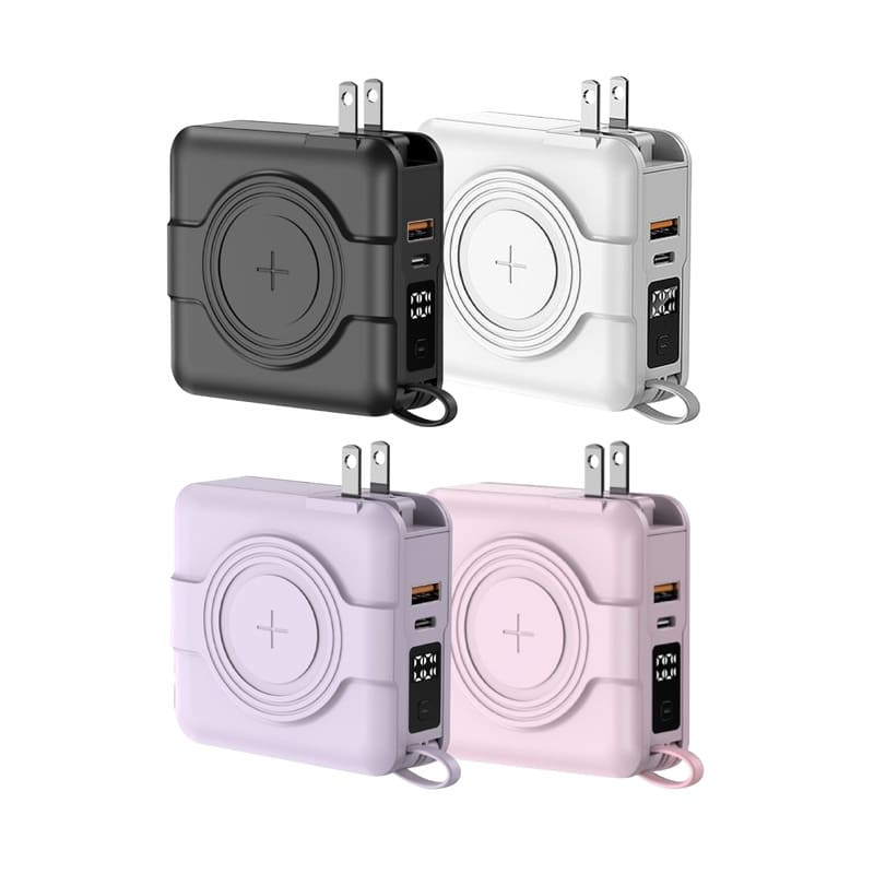 Oweida AC萬用多功能行動電源10000mAh 磁吸無線充電 自帶線 PD快充 現貨 隔日到貨