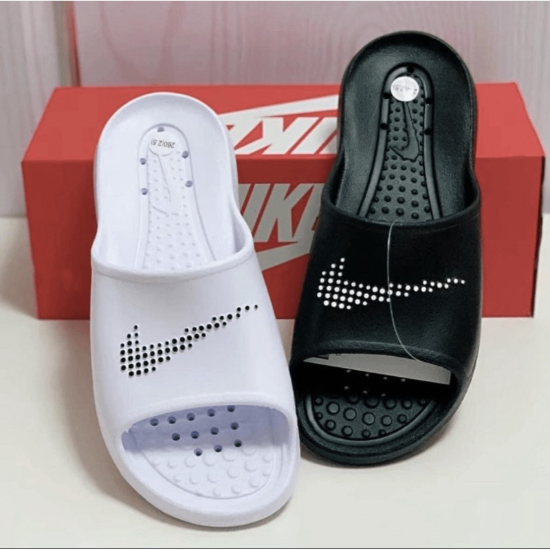 LNI•Nike Victori one shower 新款軟Q底 防水拖鞋 黑底白勾/白底黑勾