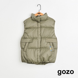 【gozo】➤保暖立領羽絨背心(深綠_F) | 女裝 顯瘦 保暖
