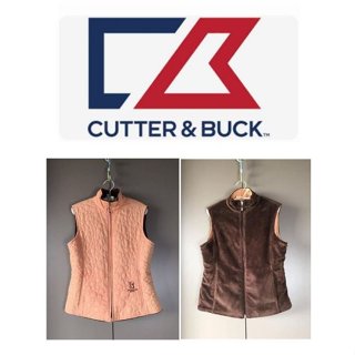 飄舞衣世界《CUTTER&BUCK 美國品牌C&B 》拉鏈口袋雙面穿保暖鋪棉背心／S~M可穿