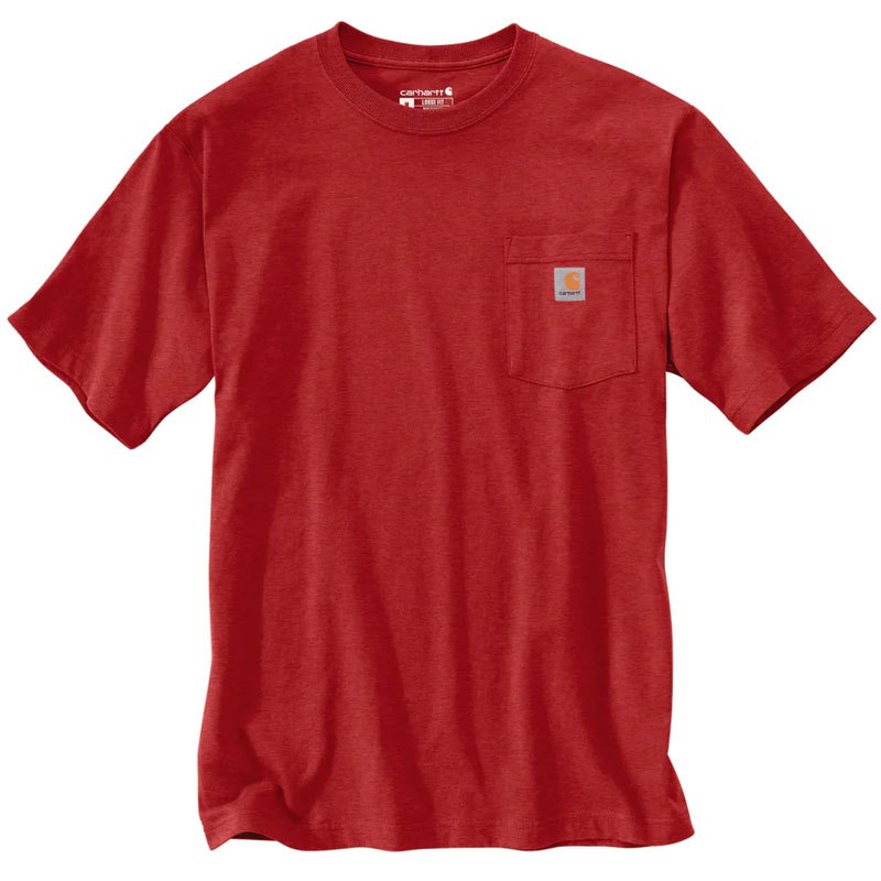 CARHARTT 美版 K87 R66 POCKET TEE 6.75oz 重磅口袋 短T (R66辣椒紅色) 化學原宿