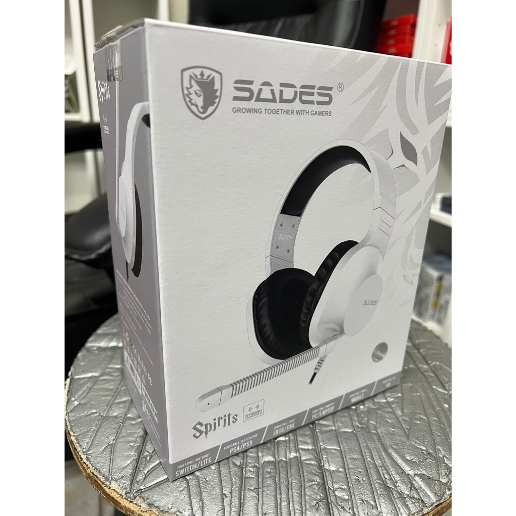 尾牙抽到  SADES SPIRITS 精靈 10周年紀念限量款 耳機麥克風  彩色精靈『白』