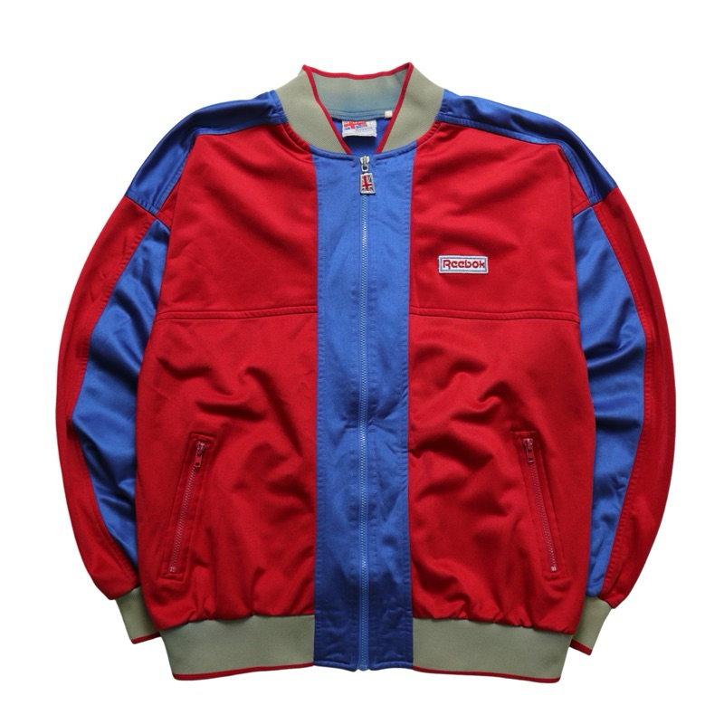 「富士鳥」古著 90s 香港製 REEBOK 藍紅拼色運動外套
