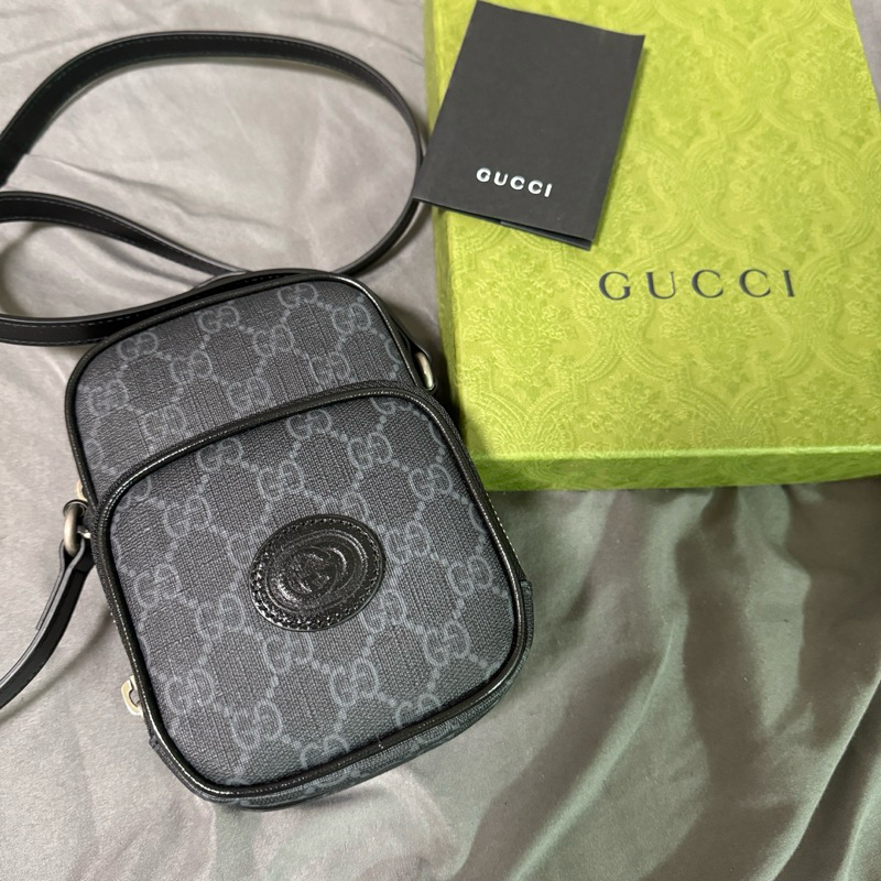 全新 GUCCI 帆布拉鍊直立手提包 斜背包 672952-92TCN-1000