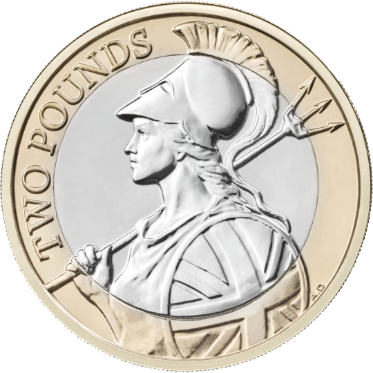 2015 英國   新生不列顛尼亞2英鎊 一般流通幣 首發年官方卡裝版