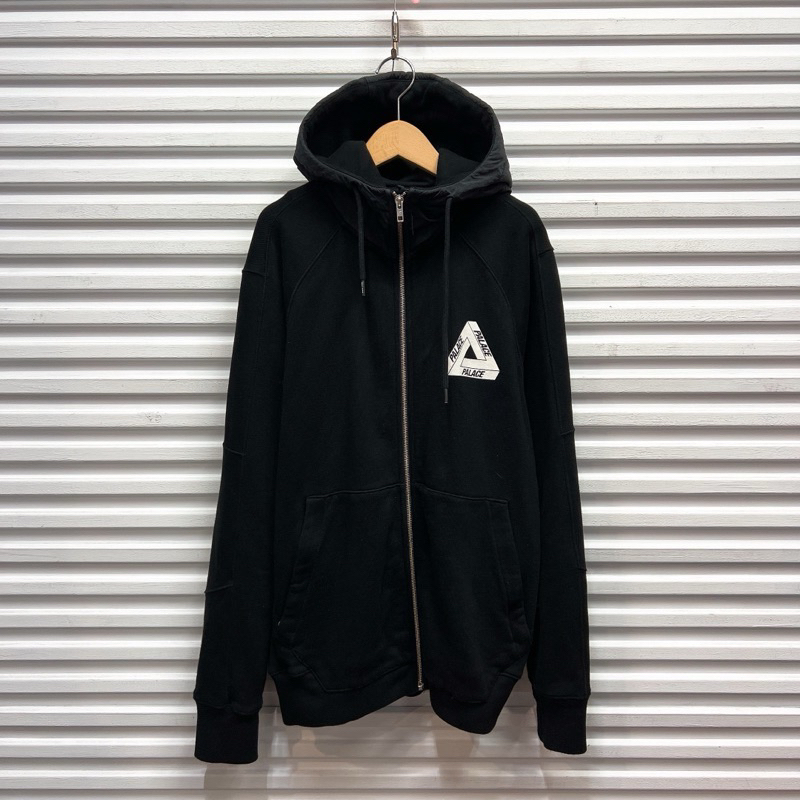 [L號] Palace hood hoodie 黑色 三角 logo 重磅 帽夾 連帽外套 外套 二手 英國 滑板
