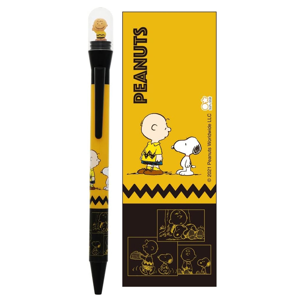 sun-star 日本製 Snoopy 側壓式公仔原子筆 0.7mm 查理布朗 Chara Para UA66083