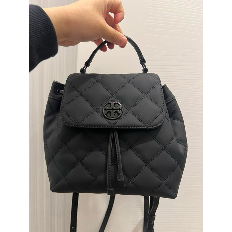 Tory burch Tb willa霧黑後背包 近全新 美國代購購入消光黑