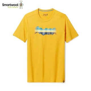 【SmartWool 美國】男 塗鴉短Tee/群山剪影 蜂蜜黃 SW016983K11 美麗諾羊毛 短袖T恤 戶外休閒