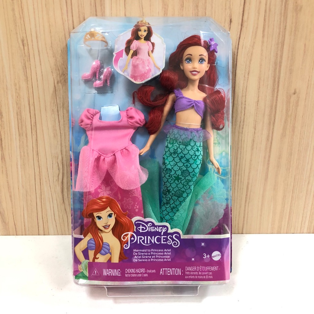 【雲端新市集】正版 Mattel Disney 迪士尼 小美人魚 芭比娃娃 可換衣