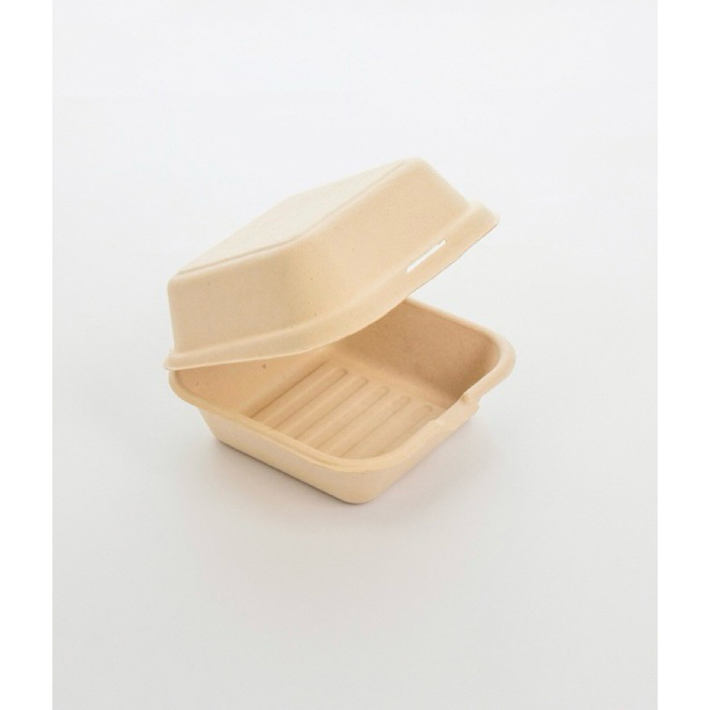 🔺現貨台灣🔺 6吋植纖漢堡盒 自扣漢堡盒 蛋糕盒 輕食盒 原色 免洗餐具