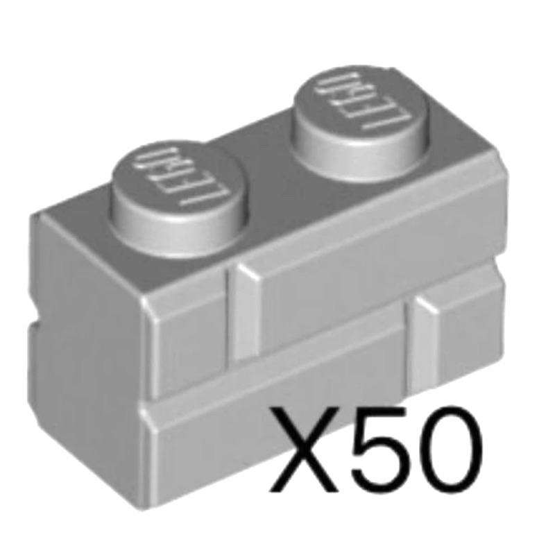 LEGO 樂高 98283 10305  淺灰色 1×2 磚型磚 城堡磚 50顆