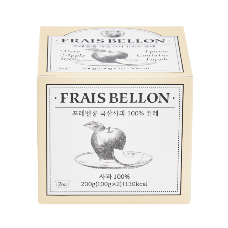 Frais Bellon韓國進口 寶寶果泥 100%蘋果果泥 (100克/杯，2杯/盒)