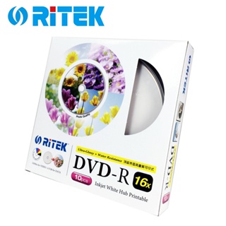 RITEK 錸德 16X DVD-R 10片 頂級亮面高畫質可印式