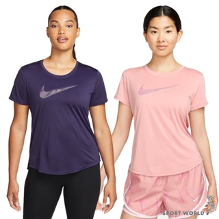 Nike 女裝 短袖上衣 排汗 透氣 紫/粉【運動世界】FB4697-555/FB4697-618