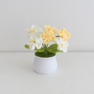 Shimada生活選物｜漸層棉線編織花盆 花盆 編織花 入厝禮 毛線花 漸層花 花朵 辦公室小物 盆栽 療癒小物