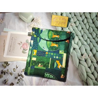 FEN手工小鋪-F系列-彩色噴墨系列-積木森林狐狸和兔子款防輕撥水布款7.8吋收納保護袋-電子書保護袋-平板套-預購款