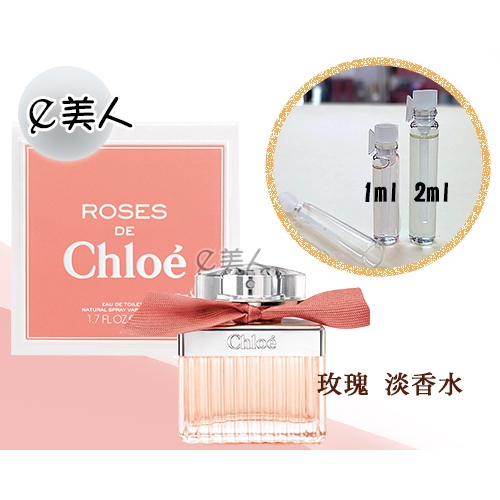 ㊣試香瓶 Chloe Roses 玫瑰淡香水 1ml 2ml 玻璃分裝瓶 試香
