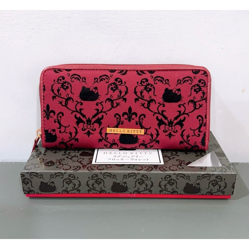 現貨 正版 三麗鷗 凱蒂貓 豪華植絨皮夾 紅色 Hello Kitty長夾 日本限定 盒裝