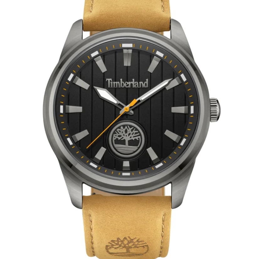 Timberland 天柏嵐NORTHBRIDGE系列 條紋造型腕錶 -黑色/小麥色45mm(TDWGA0010204