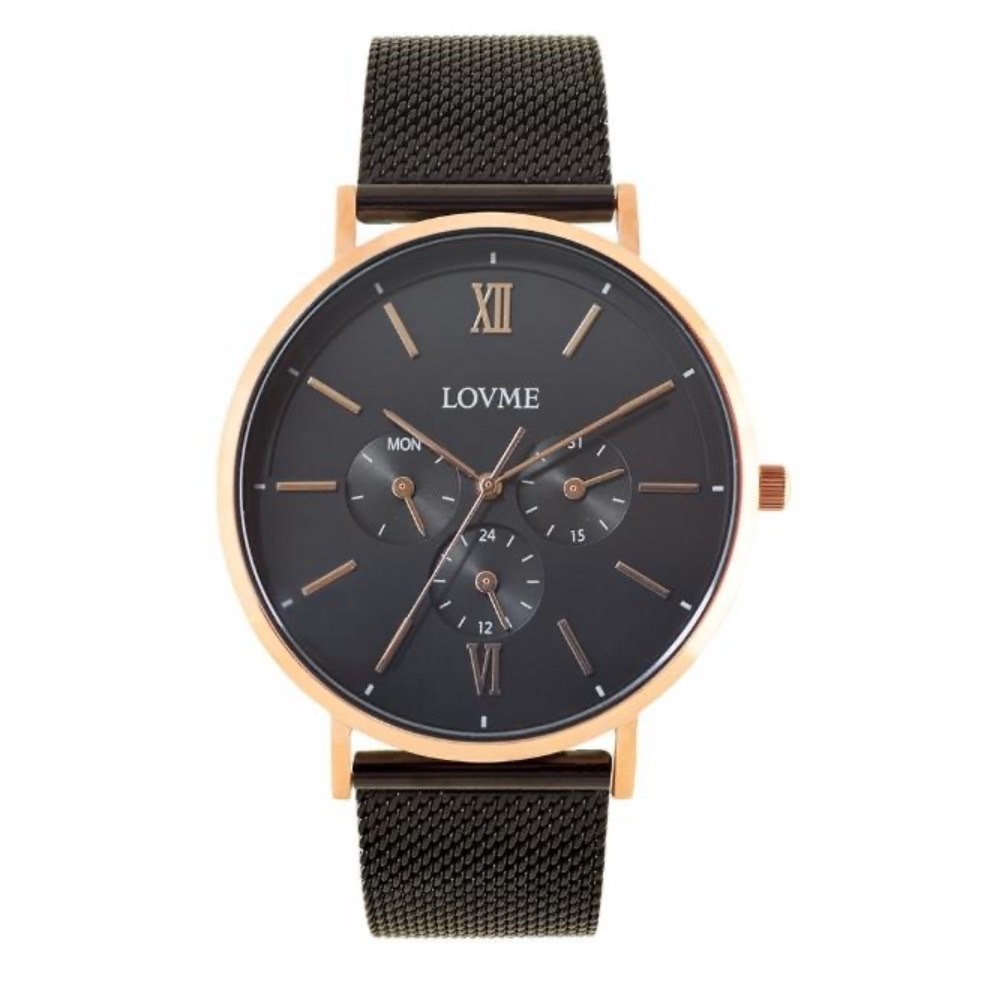 【LOVME】三眼米蘭錶帶禮盒時尚手錶 VM1089M-43-341-3 41mm 現代鐘錶