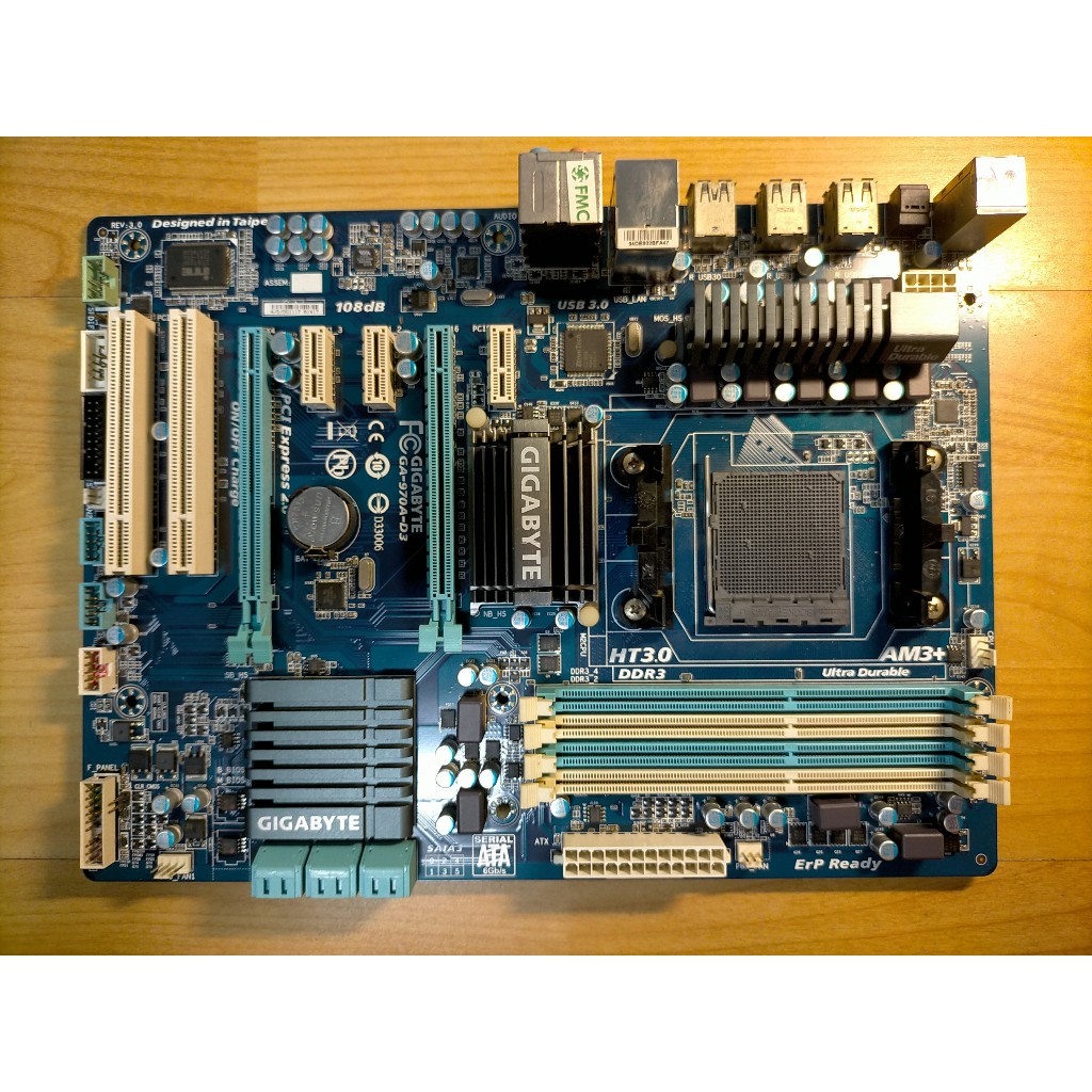 B.AM3+主機板-GA-970A-D3 FX Phenom雙UEFI BIOS USB3.0 DDR3 直購價740