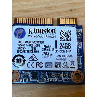 kingston 半高 MSATA 固態硬碟 SSD 16G 24G