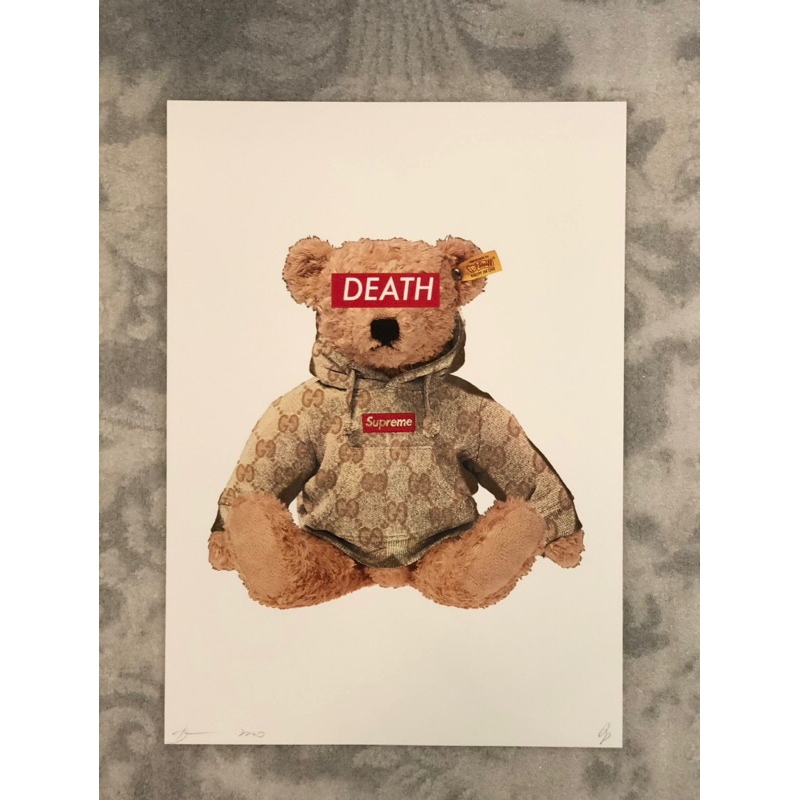 DEATH NYC 版畫 翻玩 GUCCI熊寶寶 Supreme 限量100版（可加購框）