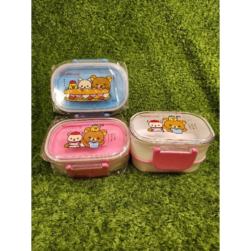 儲位N4 拉拉熊 雙層餐盒  餐盒 水果盒 藍色 保鮮盒 便當盒 粉色