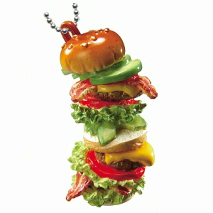 日本絕版正品 只剩一個⭐️漢堡🍔牛排🥩立體公仔 吊飾 仿真食物 袖珍 迷你 微型 擺飾 食玩 精緻