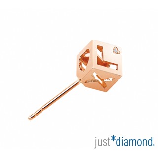 【Just Diamond】幾何迷情單耳 18K金鑽石耳環