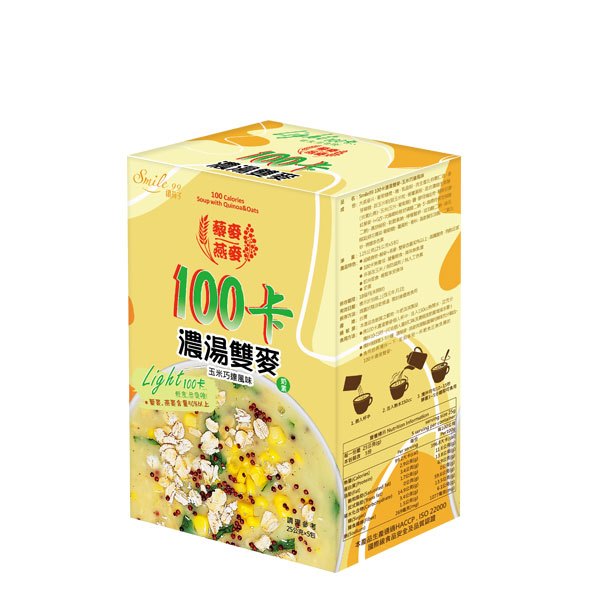 Smile99 100卡濃湯雙麥-玉米巧達風味25公克×5包/盒(奶素)