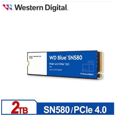 WD 藍標 SN580 2TB M.2 PCIe 4.0 NVMe SSD