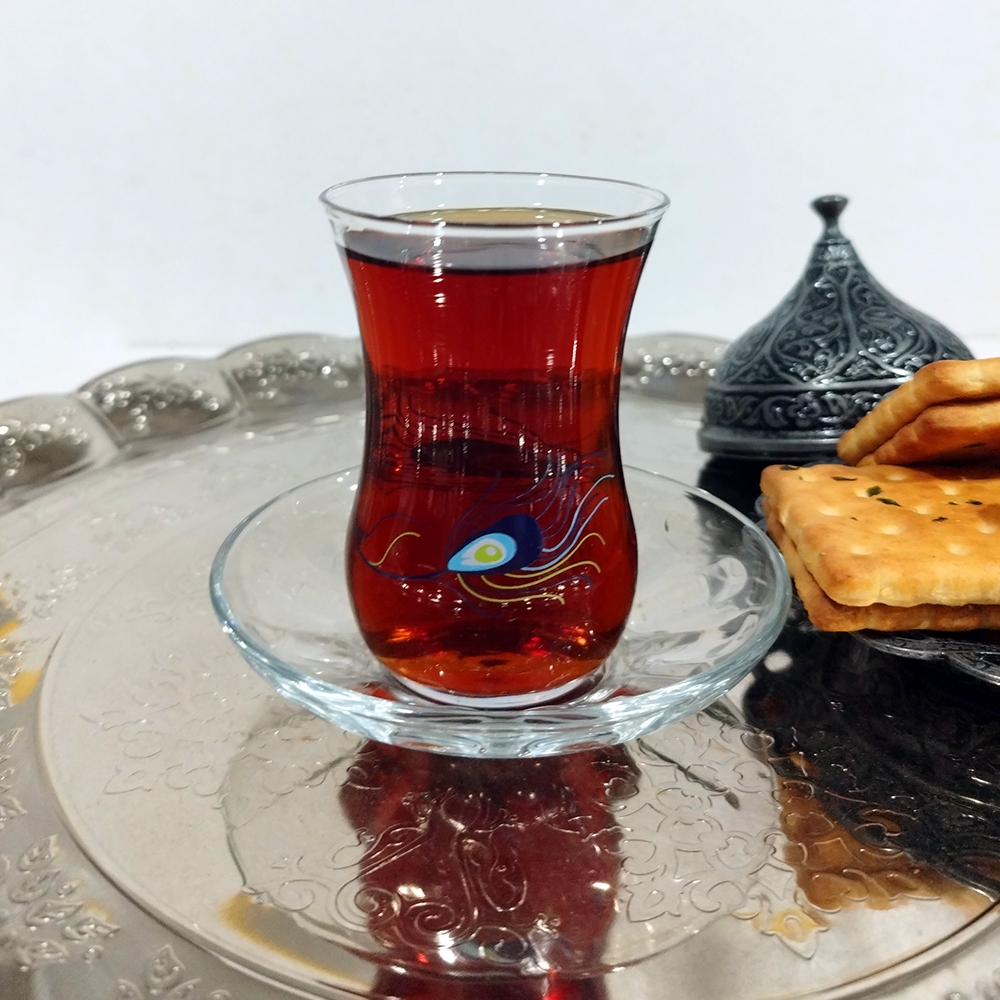 【現貨】 (杯+盤) 土耳其 玻璃杯 茶杯盤組 傳統紅茶杯組 透明杯