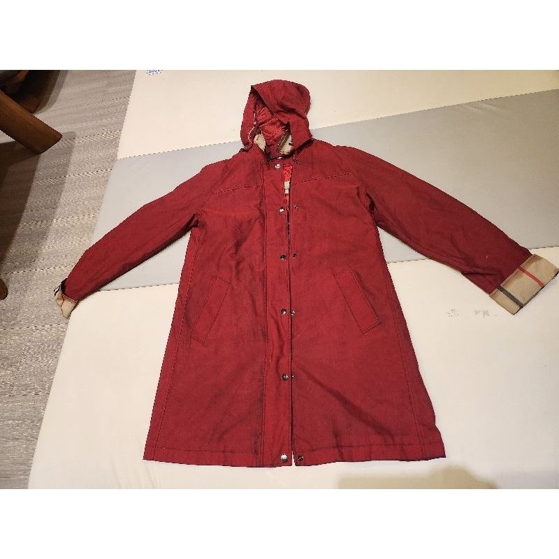 （真品正品）美國購入Burberry紅色風衣外套（多處瑕疵請見圖）