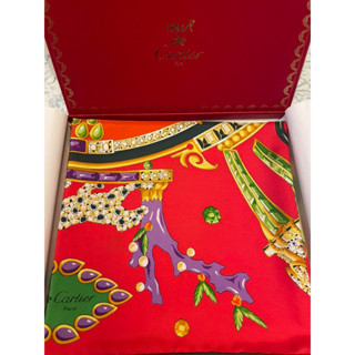 全新禮盒 Must de Cartier 經典真絲復古印花絲巾 85cm 稀有