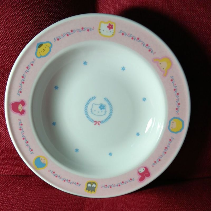 早期 1998年 日本製 Hello Kitty 大餐盤 深碟盤 陶瓷盤 盤子 點心盤 擺盤 絕版珍藏 老物