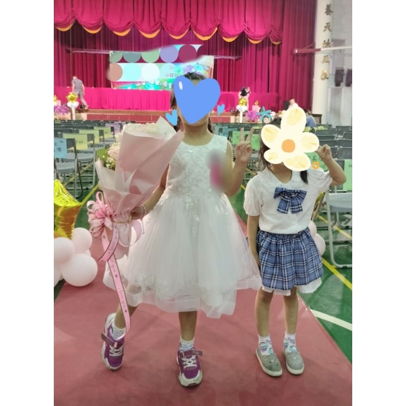二手 女童小洋裝白色禮服 幼兒園畢業禮服