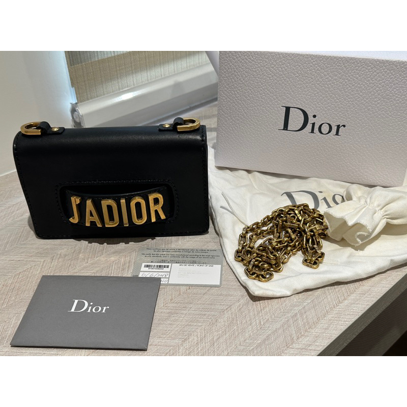 Dior j’adior mini鏈條包 黑色 牛皮 woc