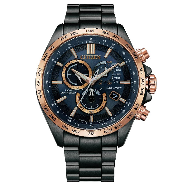 CITIZEN 星辰 Gents CB5956-89L 亞洲限定款碼錶計時光動能電波萬年曆時尚腕錶 45mm