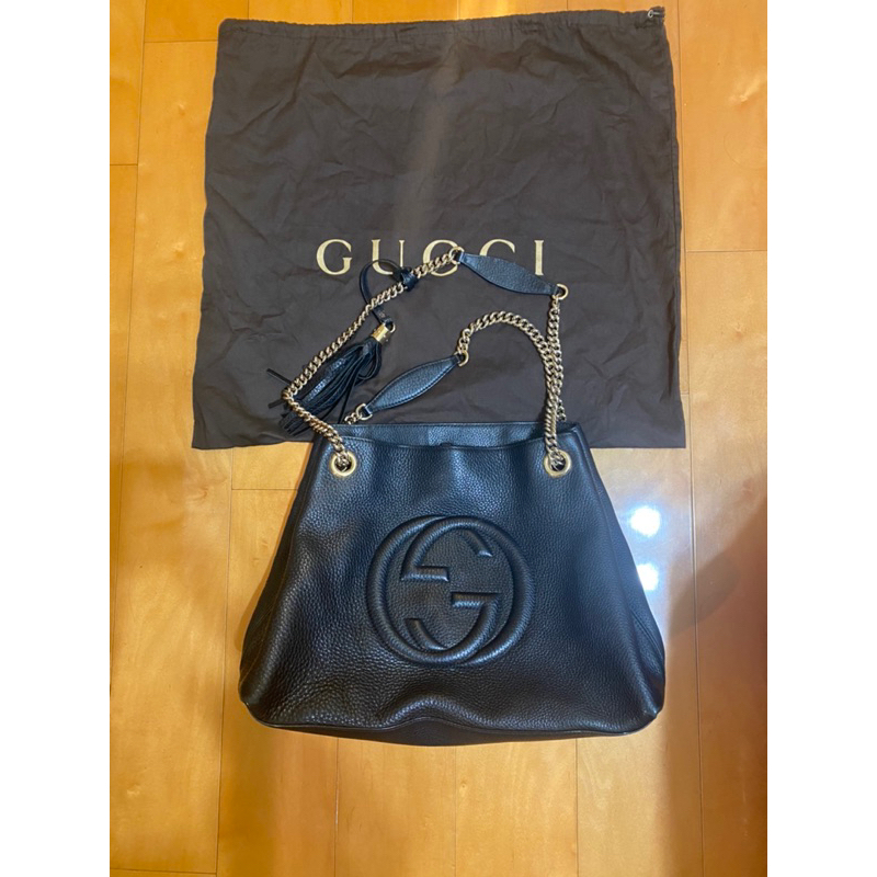 二手專櫃購入 Gucci  soho 流蘇鏈條肩背包